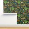 Medieval Animals Vintage Look Woodland Deer Fox Forest Wildflowers Custom Removable Wallpaper by Spoonflower Peel & Stick Wallpaper 2FT Wide